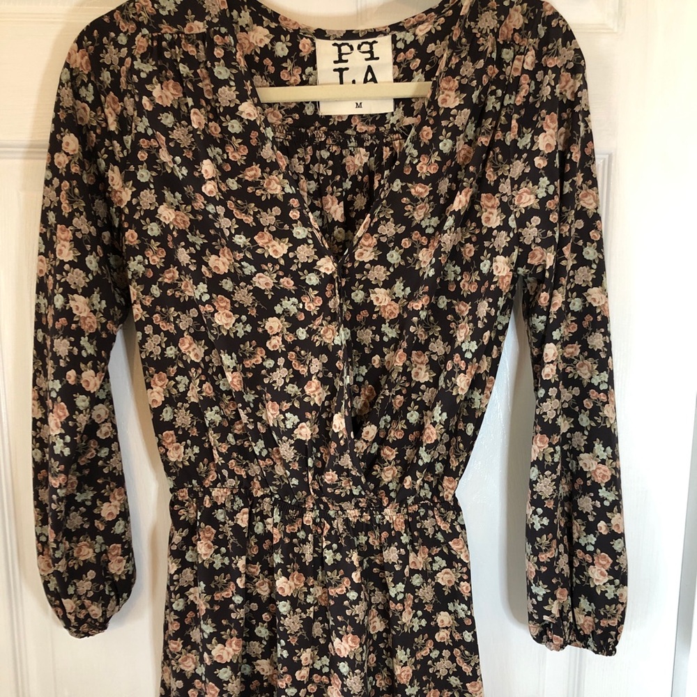 Floral, Long-Sleeve Romper